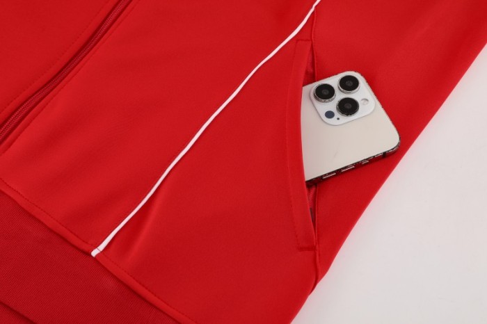 25/26 Bayern 07 Red Full Zipper Jacket+Long Pants