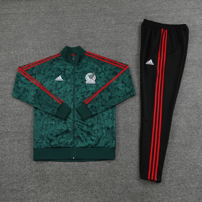 2025 Mexico Green Full Zipper Jacket+Long Pants