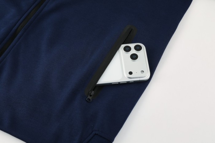 25/26 Barcelona 01 Royal Blue Hoodie Full Zipper Jacket+Long Pants