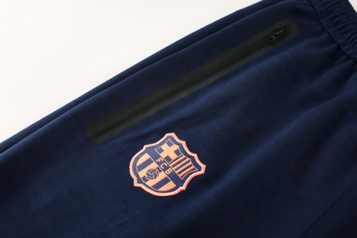 25/26 Barcelona 01 Royal Blue Hoodie Full Zipper Jacket+Long Pants