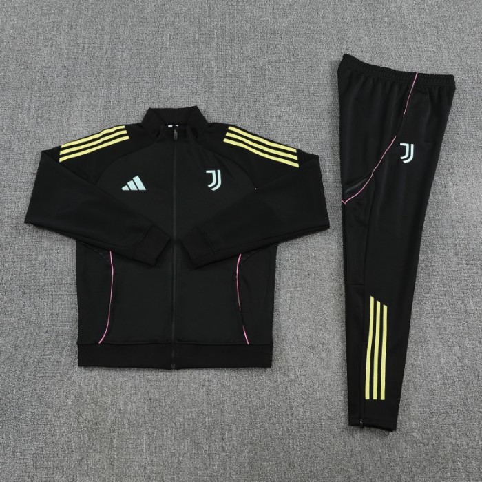 25/26 Juventus Black FULL Zipper Jacket Tracksuit +Long Pants
