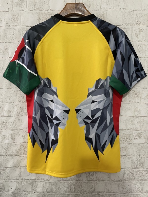 2026 Kenya Yellow Geometric Lion Jersey