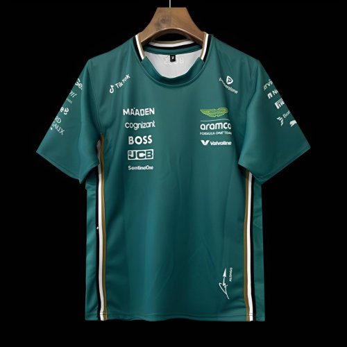 2025 F1 Aston Martin Aramco F1 Team Dark Green with Gold Trim Jersey
