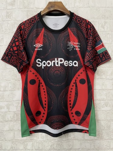 2026 Kenya Black with Red Maasai Shield and Tribal Patterns Jersey