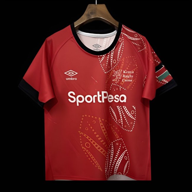 2026 Kenya Red with White Tribal Dot Patterns Jersey