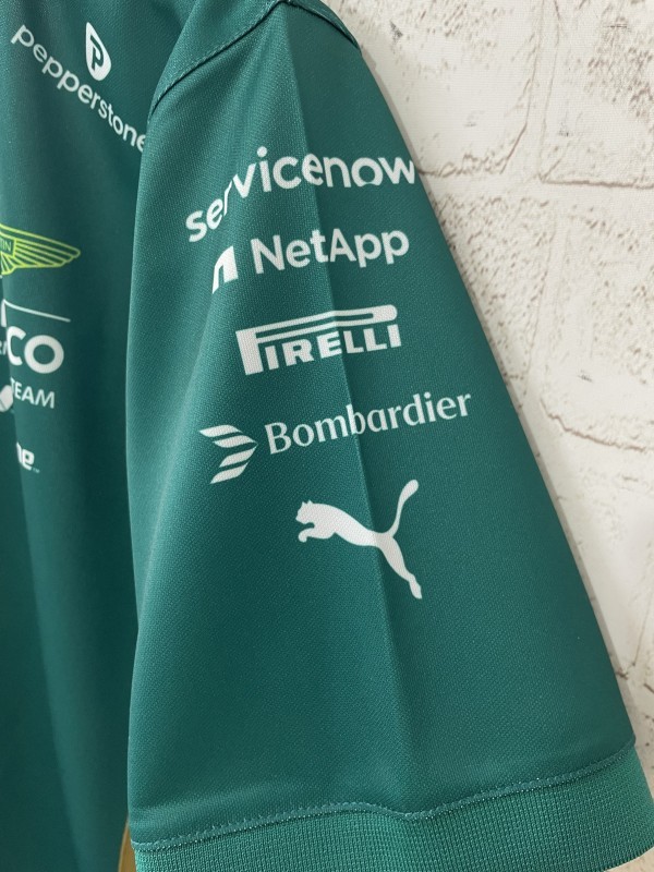 2025 F1 Aston Martin Aramco F1 Team Dark Green with Yellow Zipper Polo