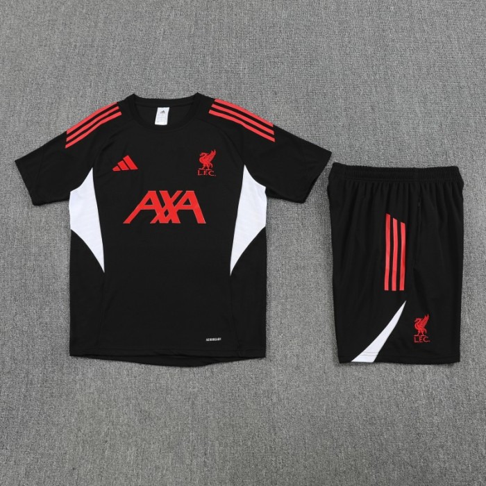 25/26 Liverpool Black Short Sleeve Jersey+Shorts