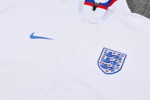 2026 England White FULL Zipper Jacket Tracksuit +Long Pants