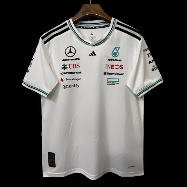 2026 F1 Mercedes-AMG Petronas F1 Team White with Teal and Black Trim Jersey