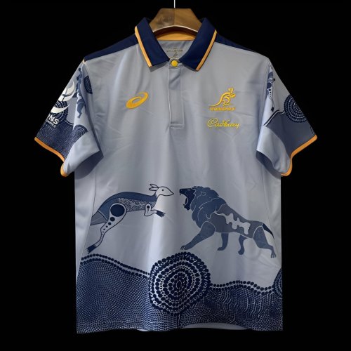 2026 Australia Wallabies Light Blue with Indigenous Art Design Jersey