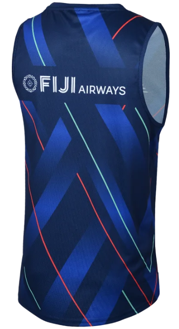 25/26 Fijian Drua Navy with Diagonal Stripes Training Vest