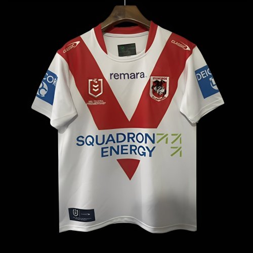 25/26 St George Illawarra Dragons White with Red V Jersey
