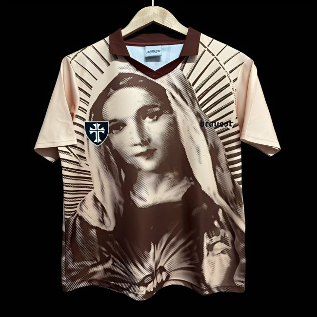 2025 Brazil Beige with Virgin Mary Print Jersey