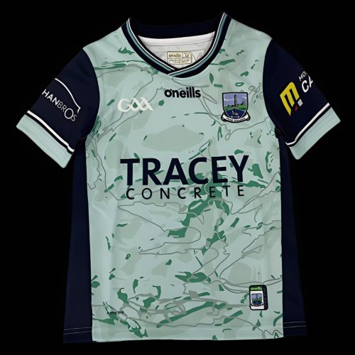 25/26 Kids Fermanagh GAA Mint Green with Camouflage Pattern Alternate Jersey