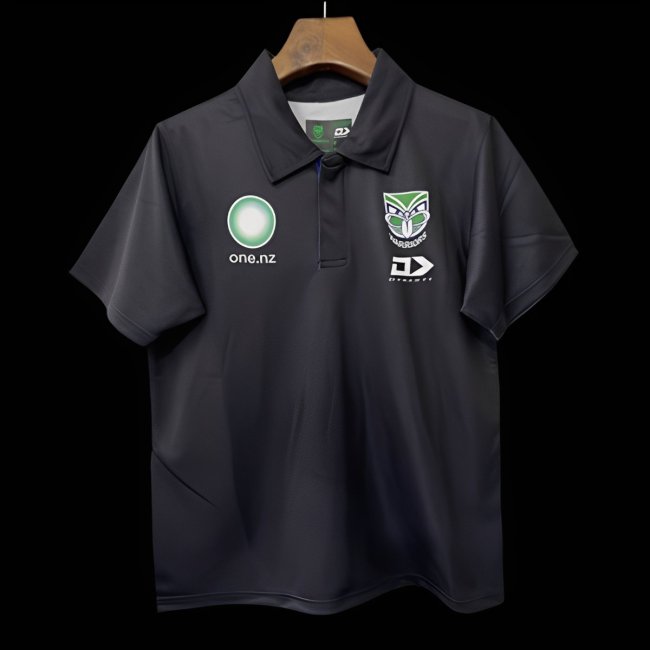 25/26 New Zealand Warriors Black Polo Shirt