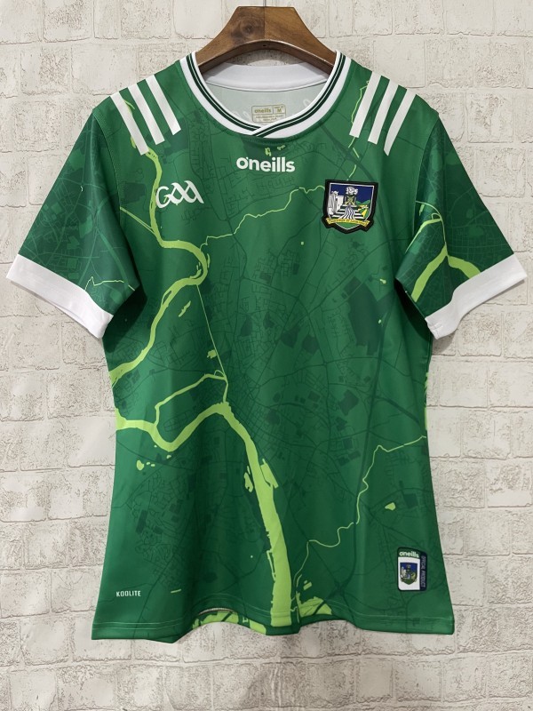 25/26 Limerick GAA Green with River Shannon Map Pattern Home Jersey