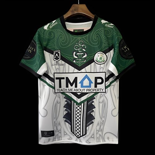 2026 NRL Maori All Stars White with Green Maori Art Pattern Jersey