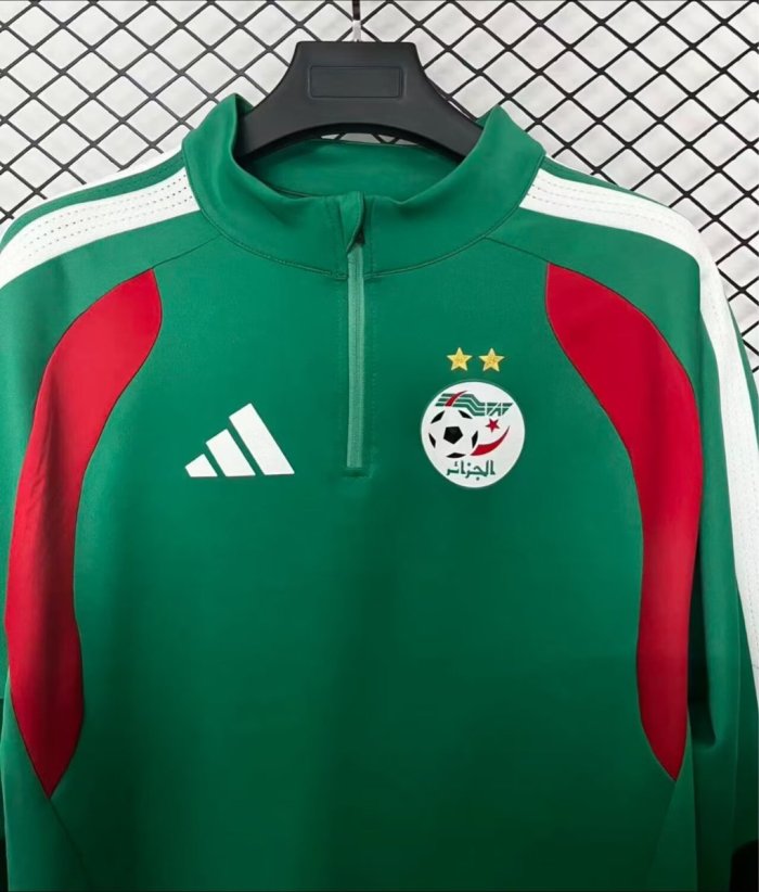 2026 Algeria Green Half Zipper Jacket