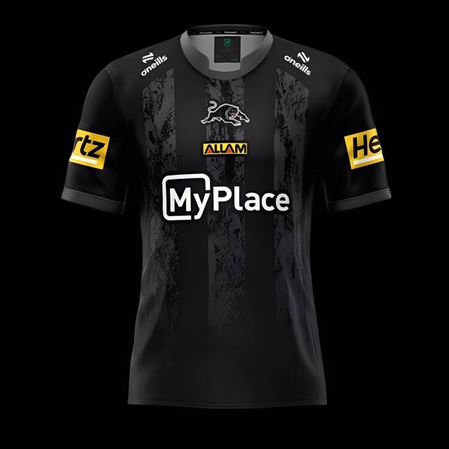 25/26 Hull FC Black with Grey Distressed Stripes Home Jersey