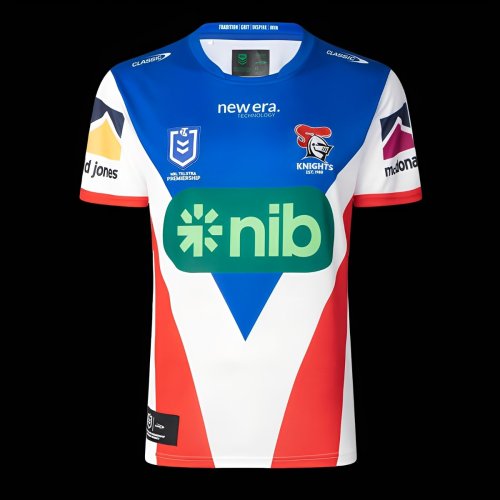 25/26 Newcastle Knights Blue White and Red with Inverted Chevron Home Jersey