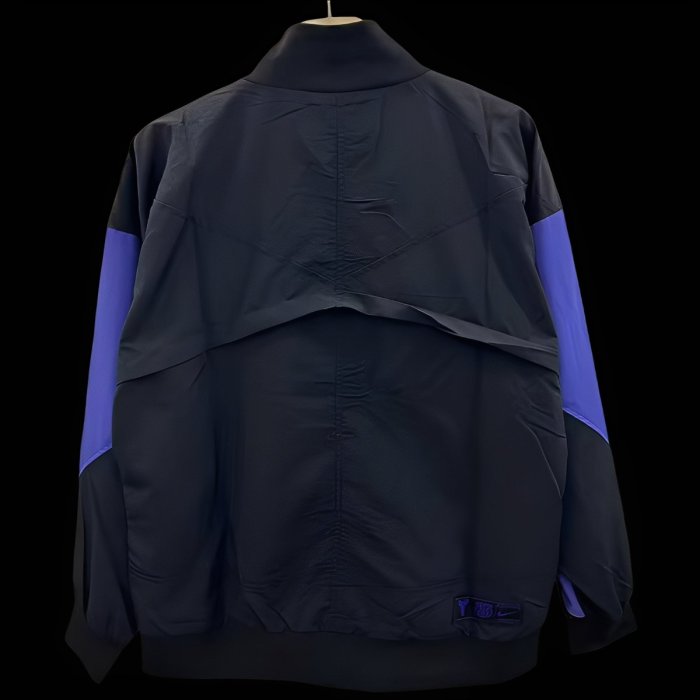 25/26 Barcelona Black with Purple Stripe Windbreaker
