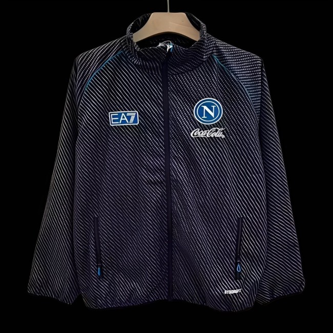 25/26 Napoli Navy with Diagonal Stripe Pattern Windbreaker