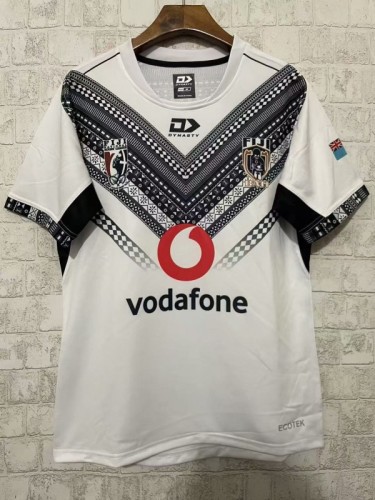 2026 Fiji Warriors White with Black Tribal Pattern Jersey
