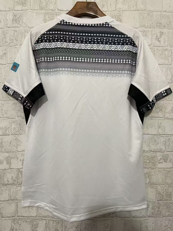 2026 Fiji Warriors White with Black Tribal Pattern Jersey