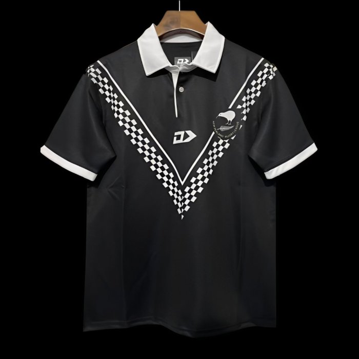 2024 New Zealand Kiwis Black with Checkerboard V Pattern Jersey