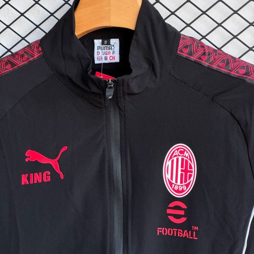 25/26 AC Milan Black/Pink Full Zipper Windbreaker + Long Pants