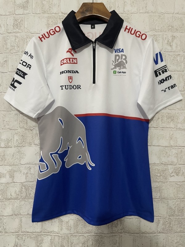 2025 F1 Red Bull Racing White and Blue with Red Bull Logo Jersey