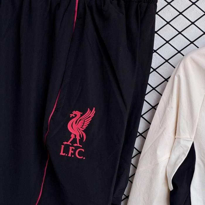 25/26 Liverpool Cream/Red Full Zipper Windbreaker + Long Pants