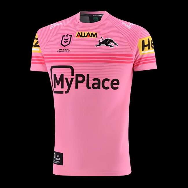 24/25 Penrith Panthers Pink with Horizontal Stripes Champions Jersey