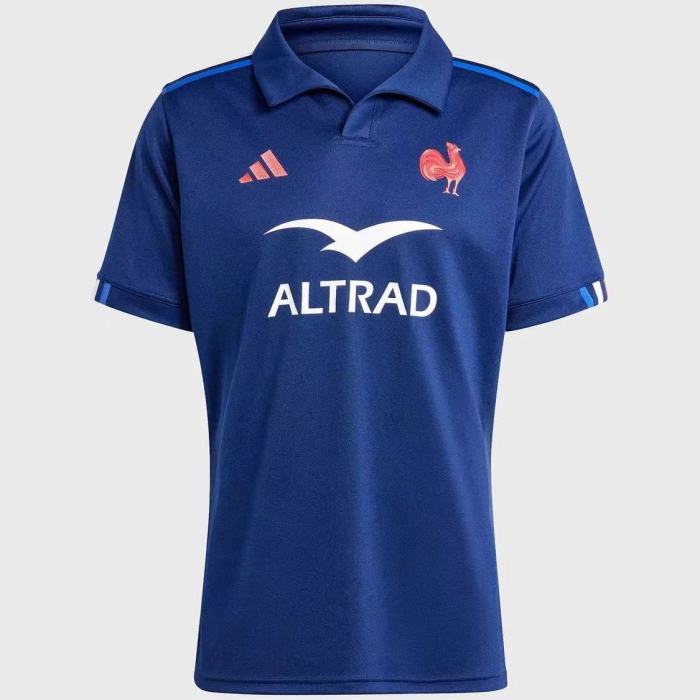 2025 France Navy Blue with Tricolor Stripes Home Jersey