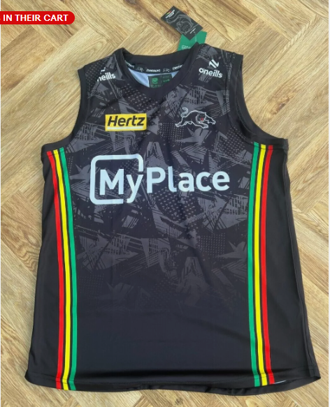 24/25 Penrith Panthers Black with Indigenous Design Singlet