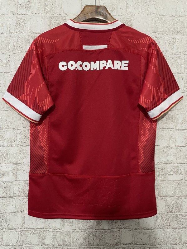 2025 Wales Red with Tonal Wave Pattern Home Jersey