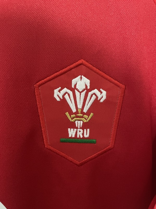 2025 Wales Red with Tonal Wave Pattern Home Jersey