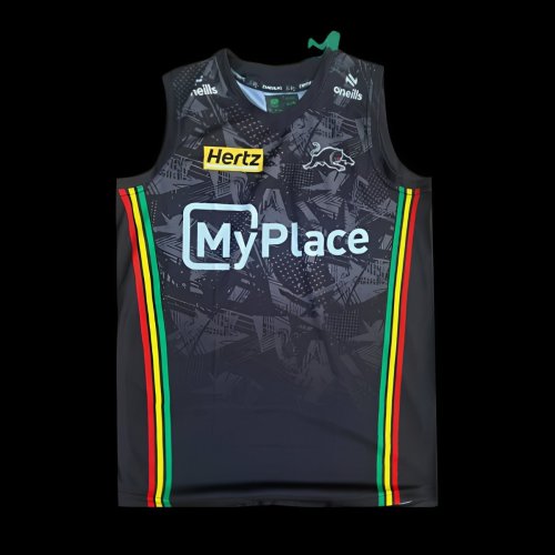 24/25 Penrith Panthers Black with Indigenous Design Singlet