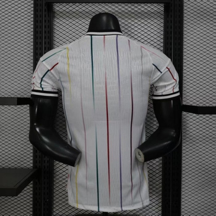 Player Version 2026 Japan Away White with Colorful Vertical Stripe Pattern Jersey