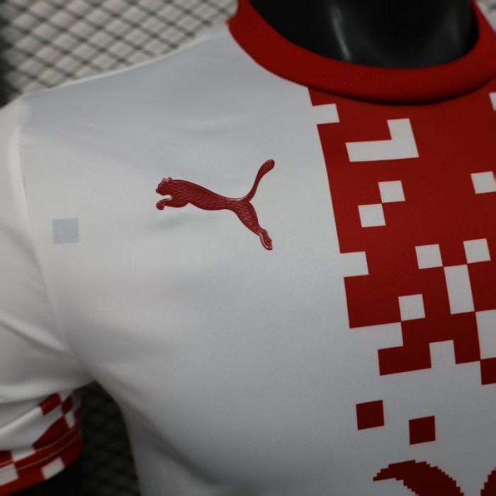 Player Version 25/26 Chivas Guadalajara Esports Third White with Pixel Art Pattern Jersey