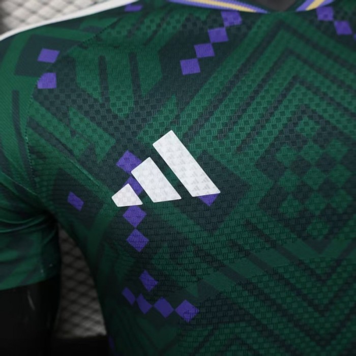 Player Version 2026 Saudi Arabia Home Green with Geometric Diamond Pattern Jersey