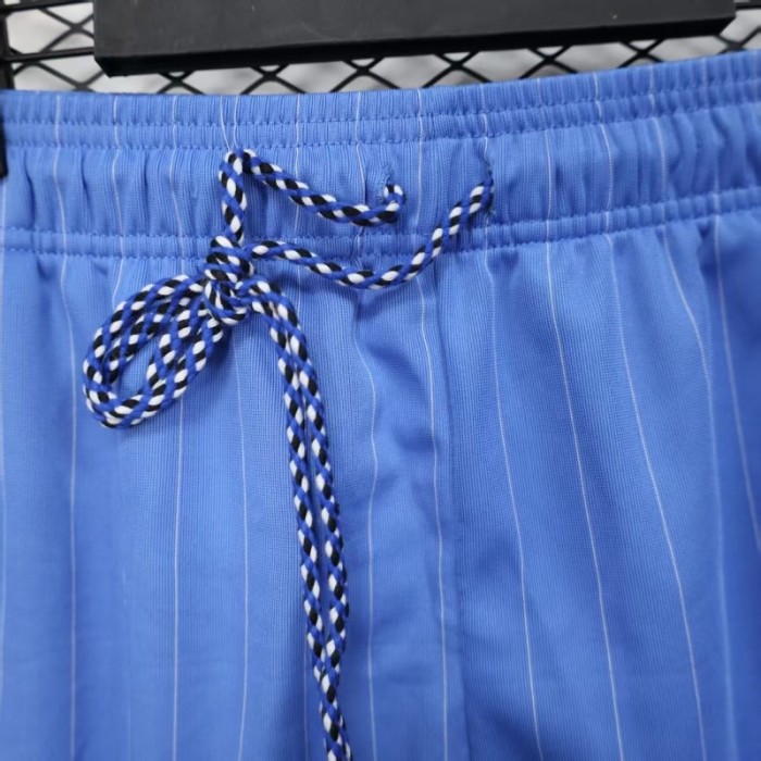 Retro Player Version  1990/91 Manchester United Third Sky Blue with Pinstripe Pattern Shorts