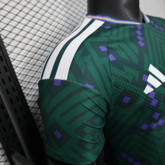 Player Version 2026 Saudi Arabia Home Green with Geometric Diamond Pattern Jersey