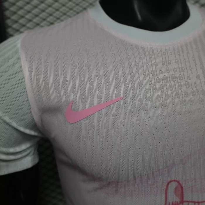 Player Version 2026 Brazil Special Edition White with Christ the Redeemer Pink Pattern Jersey