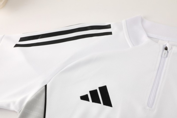 25/26  Adidas White Full zipper Jacket Tracksuit+ long pants