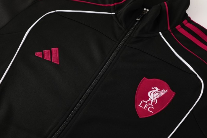 25/26 Liverpool FC Black  Full zipper Jacket Tracksuit+ long pants