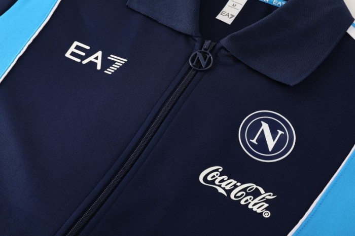 25/26 SSC Napoli Navy Blue  Full zipper Jacket Tracksuit+ long pants