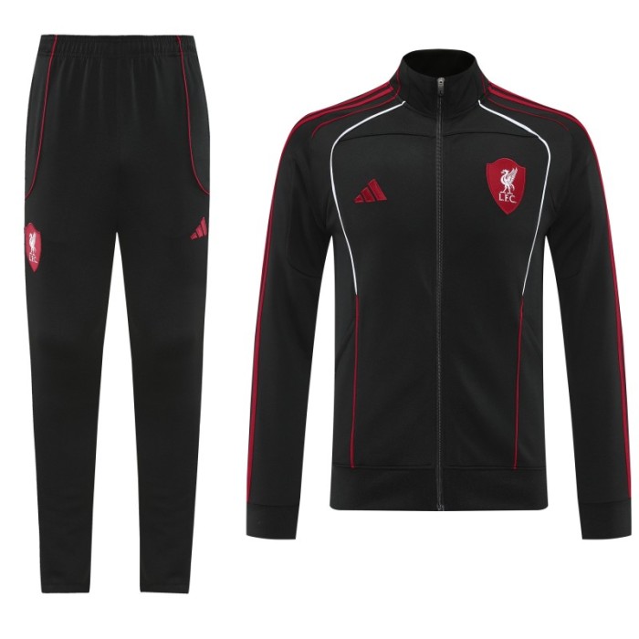 25/26 Liverpool FC Black  Full zipper Jacket Tracksuit+ long pants