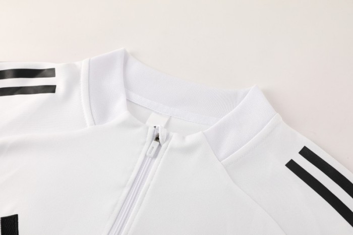 25/26  Adidas White Full zipper Jacket Tracksuit+ long pants