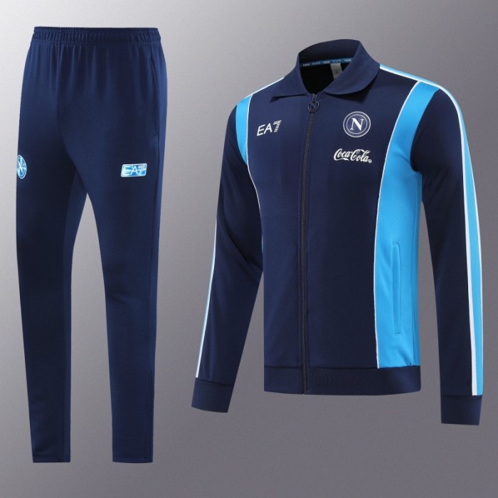 25/26 SSC Napoli Navy Blue  Full zipper Jacket Tracksuit+ long pants